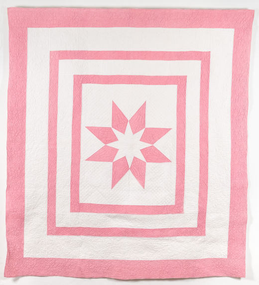 Pink and White Sanderson Star Quilt