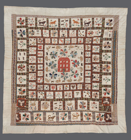 Red Manor House Coverlet