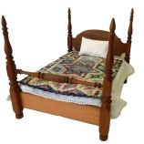 Miniature Charm Quilt and display bed
