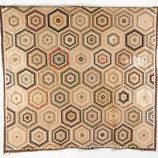 Early printed cottons hexagon coverlet