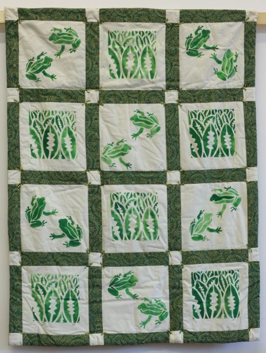 February Leap Frogs, Young Quilters Oxfam Challenge Quilt