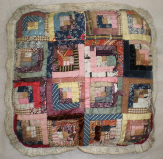 Log Cabin Patchwork Cushion