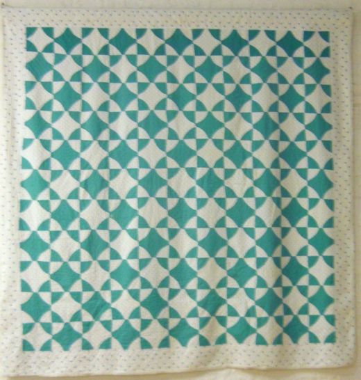 Irish Green and White Coverlet