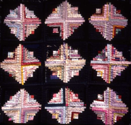 Silk Log Cabin Squares