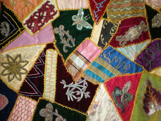 Crazy Patchwork with Embellishment