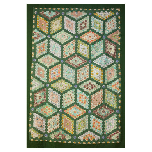 Green Hexagons Coverlet