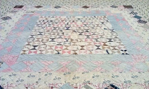 Quartered Square Triangles Patchwork Quilt