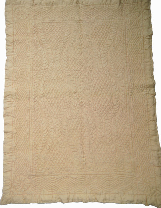 Peach Wholecloth Cot Quilt