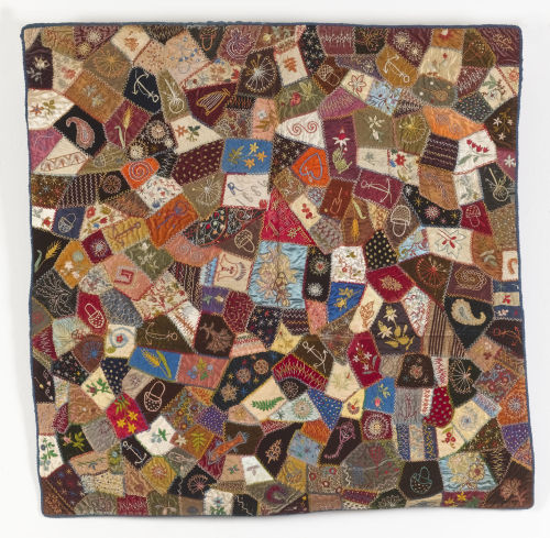 Crazy Patchwork Coverlet c1886