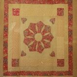 Turkey Red and Ochre Frame Applique Quilt