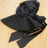 Black Satin Quilted Bonnet