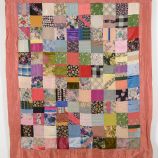 Mid 20th Century square patchwork coverlet 
